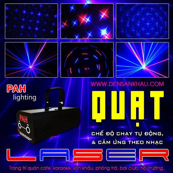 Máy chiếu laze quạt hiệu ứng 2 len Blue Red